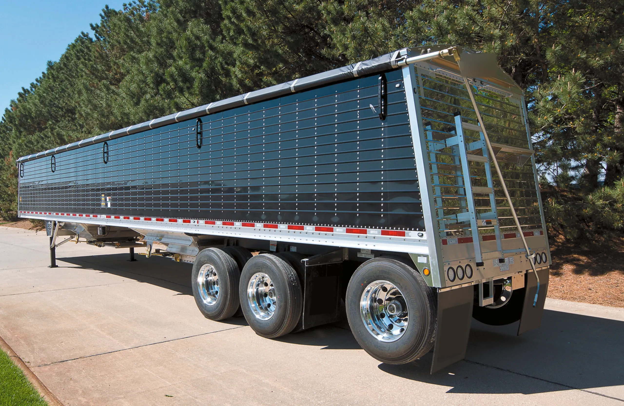 Wilson grain trailer with a roll tarp